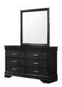 Amalia Black 6-Drawer Dresser front view