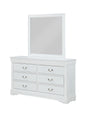 Louis Philip White Dresser front view showing 6 drawers