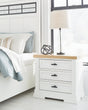 Ashbryn White and Natural Finish Nightstand front view
