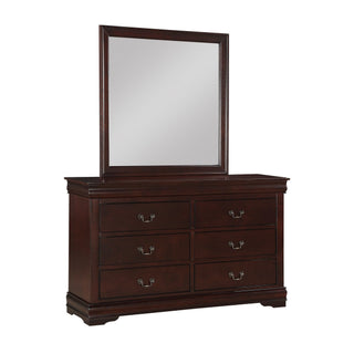 Louis Philip Cherry Dresser front view with 6 drawers