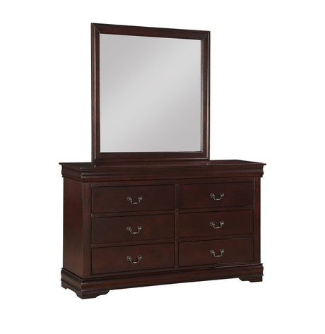 Louis Philip Cherry Dresser front view with 6 drawers