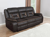 Greer sofa angled view in cocoa brown upholstery