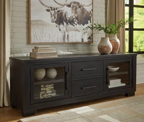 Galliden Black 80 inch TV stand front view