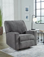 Rannis Pewter Chenille Recliner main view angled