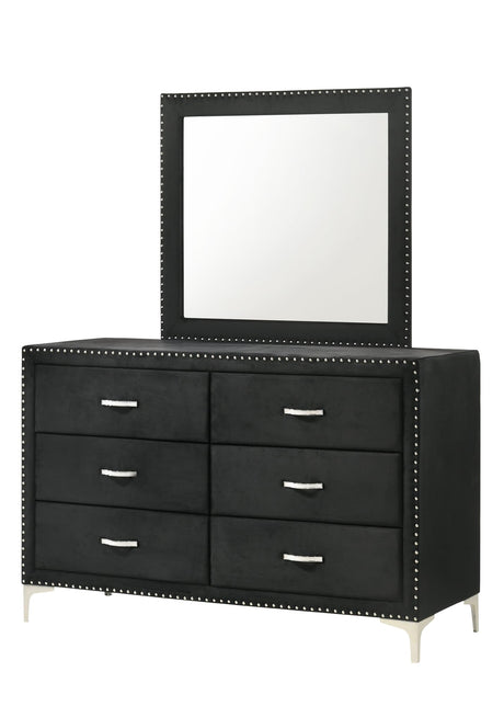 Lucinda Black 6-Drawer Dresser Front View