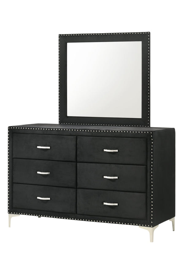 Lucinda Black 6-Drawer Dresser Front View