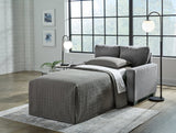 Rannis Pewter Chenille Twin Sofa Sleeper front view