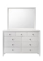 Evan white dresser with 9 spacious drawers angled view