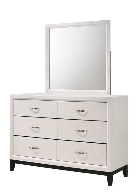 Akerson Chalk 6-Drawer Dresser, Front Angle View