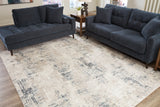 Gentor 8x10 blue ivory abstract rug laid flat