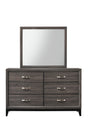 Akerson Grey Dresser front view with six drawers