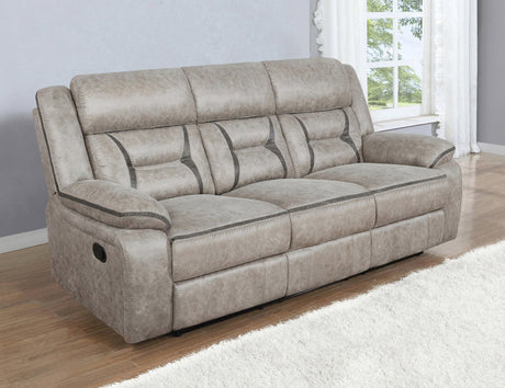 Greer Upholstered Tufted Back Motion Sofa front view