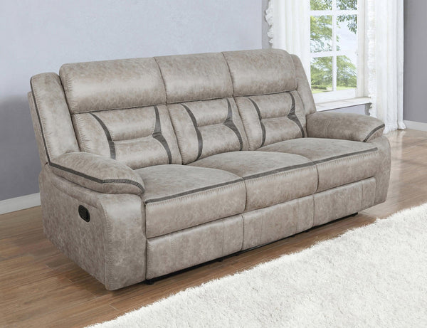 Greer Upholstered Tufted Back Motion Sofa front view
