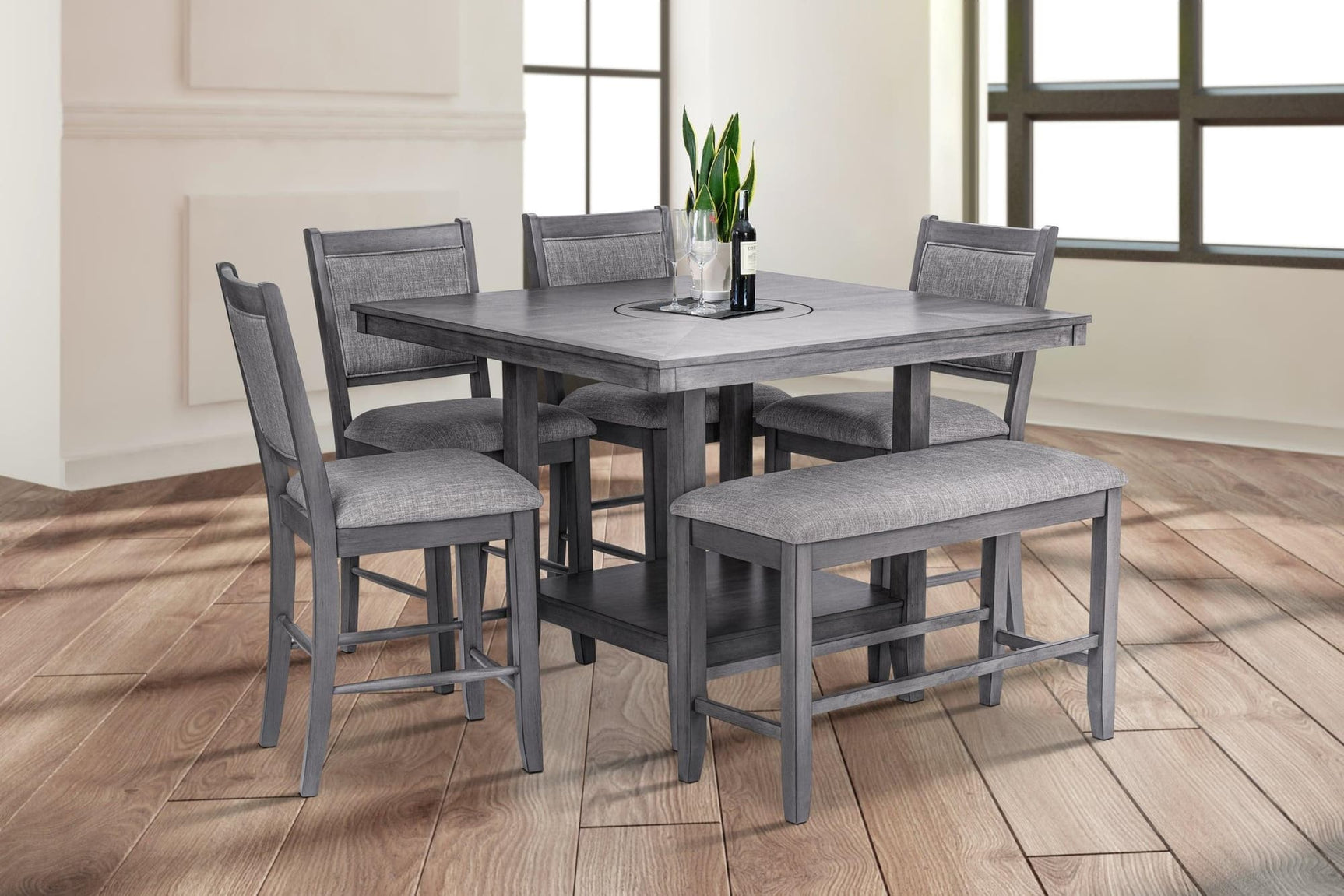 Dustin Gray Counter Height Dining Set main view