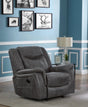 Conrad Grey Upholstered Motion Glider Recliner front angle