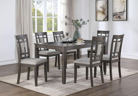 Douglas Gray Dining Table with 6 Chairs from front angle