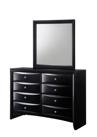 Black Emily 8-Drawer Dresser Front Angle