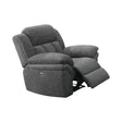 Bahrain Upholstered Power Glider Recliner Charcoal front angled view