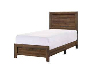 Millie Cherry Brown Twin Panel Bed front view