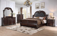 Bolla Brown Upholstered Tufted Sleigh Bedroom Set main bed view in brown upholstery