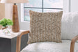 Vorlane pillow set of 4 with tan, brown, and white stripes - front view