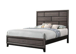 Akerson Gray Panel Twin Bed - front angle showing bed frame and headboard