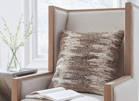 Nealton Brown White Pillow set of 4 front view showing striped pattern