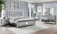 James Gray Silver Panel Bedroom Set gray velvet king bed main view