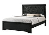 Amalia Black Velvet Tufted Upholstered Full Panel Bed front view