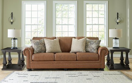 Carianna Caramel Leather Sofa front view