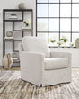 Nenana Next-Gen Nuvella Stone Swivel Glider Accent Chair front angle view