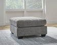 Marleton gray oversized microfiber accent ottoman angled view