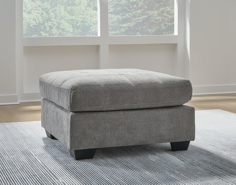 Marleton gray oversized microfiber accent ottoman angled view