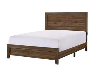 Millie Cherry Brown Classic Wood Queen Panel Bed front view