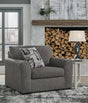 Gardiner Pewter Oversized Chenille Chair front angle view