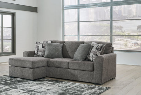 Gardiner Pewter Chenille Sofa Chaise front angle view