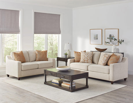 Christine Cushion Back Living Room Set Beige main view