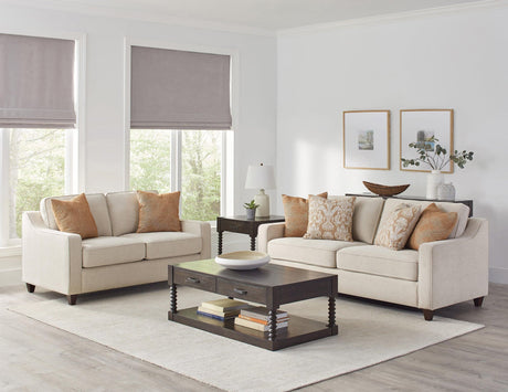 Christine Beige Cushion Back Living Room Set main view