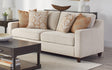 Christine Beige Upholstered Cushion Back Sofa front view