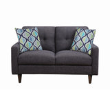 Watsonville Tufted Back Loveseat Grey front angle