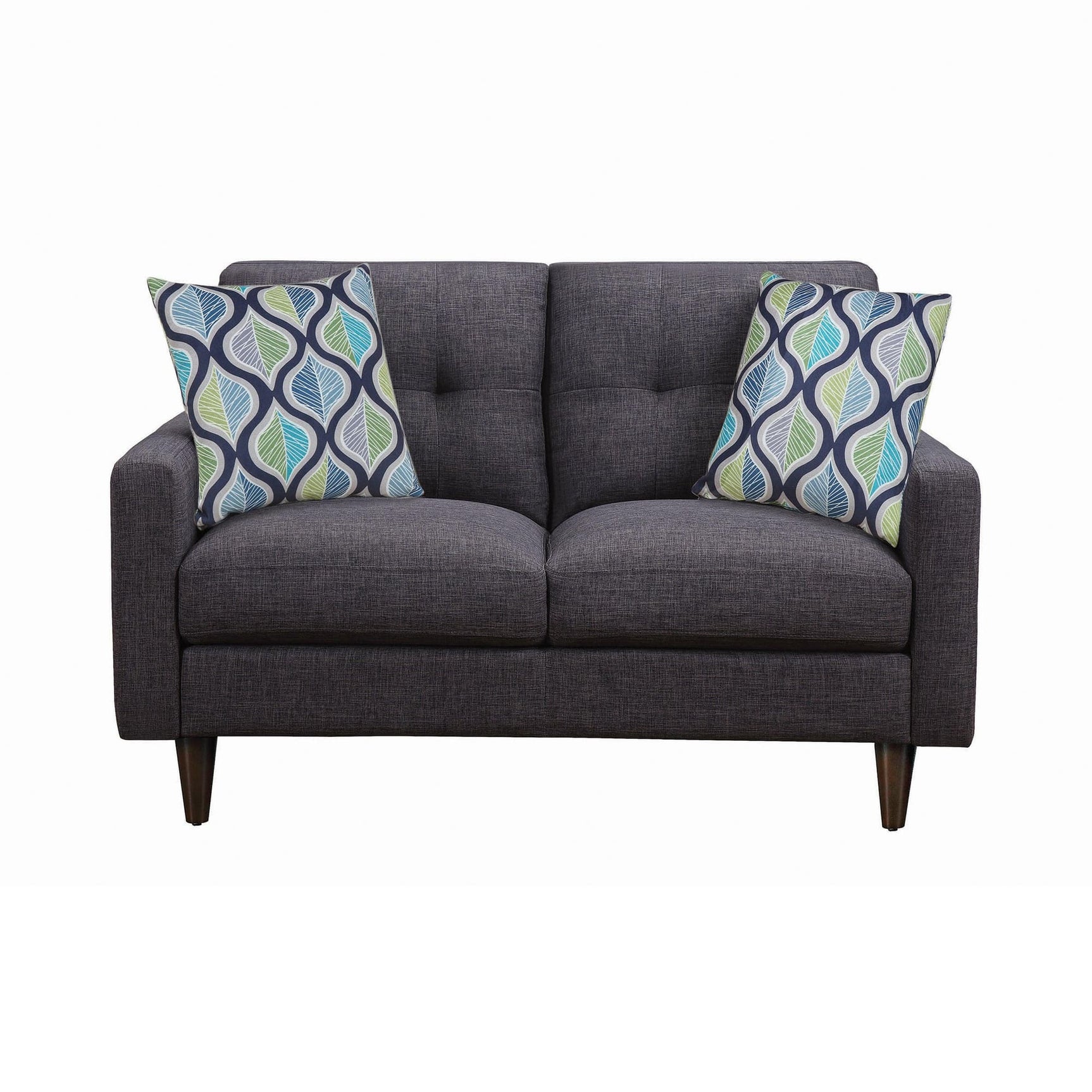 Watsonville Tufted Back Loveseat Grey front angle