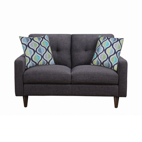 Watsonville Tufted Back Loveseat Grey front angle