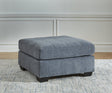 Marleton Denim Microfiber Oversized Accent Ottoman front angle