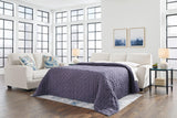 Snow fabric upholstered queen sofa sleeper, front view