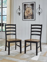 Wildenauer Brown and Black Ladderback Dining Chair front angle