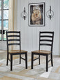 Wildenauer Brown and Black Ladderback Dining Chair front angle
