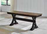 Wildenauer 50 inch dining bench front angle showing seat and frame