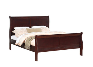 Louis Philip Classic Cherry Queen Sleigh Bed front view