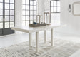 Robbinsdale Antique White Counter Height Dining Extension Table angled view