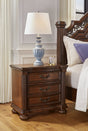 Lavinton Brown Nightstand front angle with drawers closed